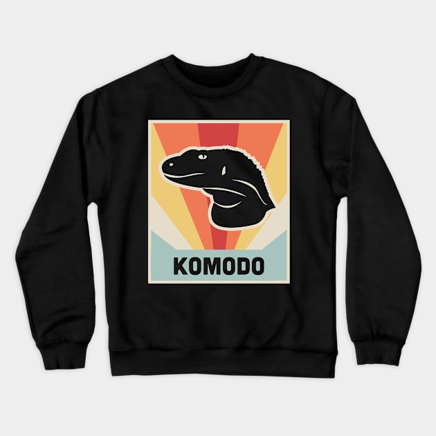 KOMODO Dragon - Vintage 70s Style Poster Crewneck Sweatshirt by MeatMan